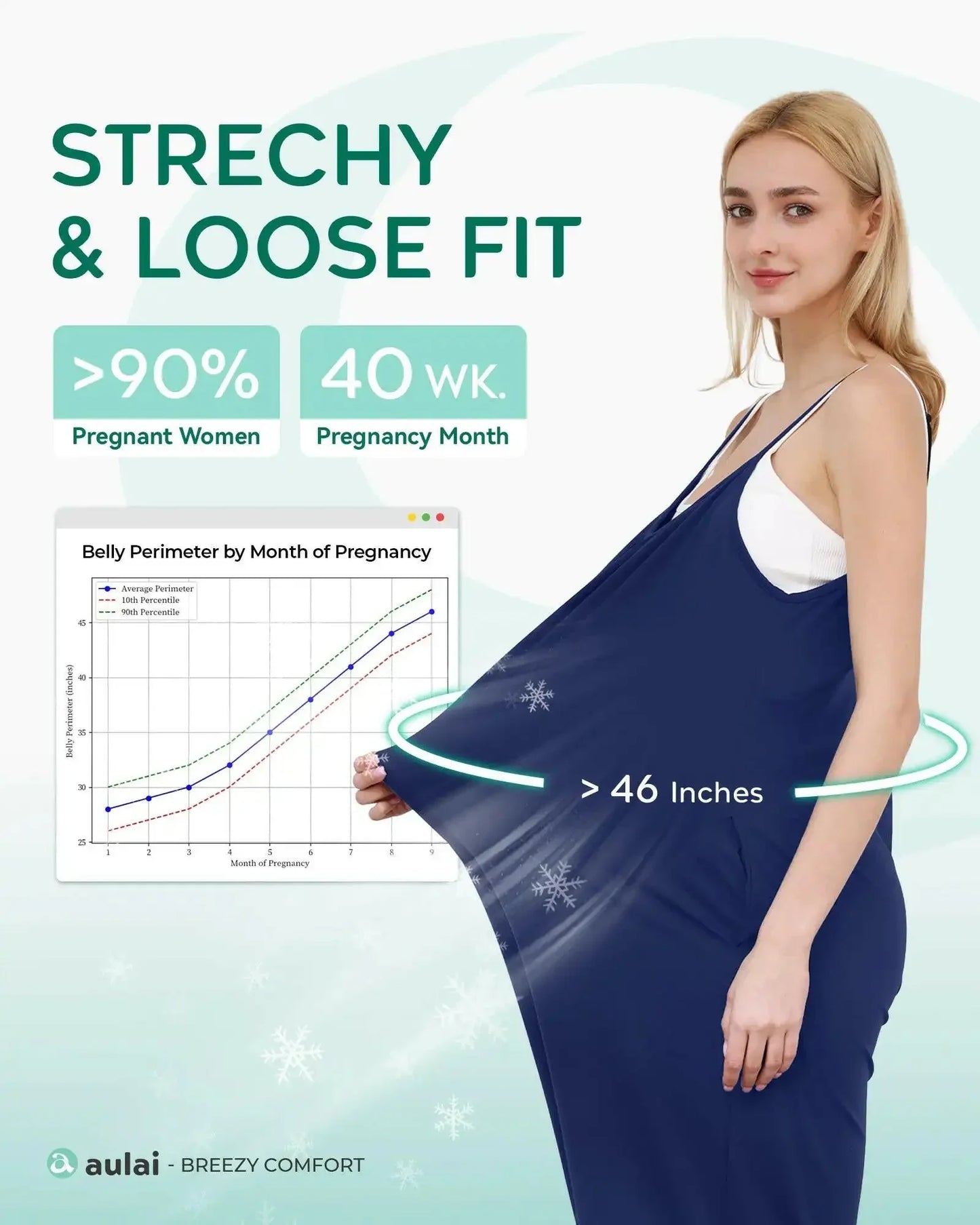 aulai® Jumpsuit with Breezy - Comfort™ Designed for Pregnant Women AL302 - aulai® official