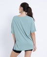 Breathable Breezy-Comfort maternity t shirt with stretchy fit for pregnancy women in light blue color