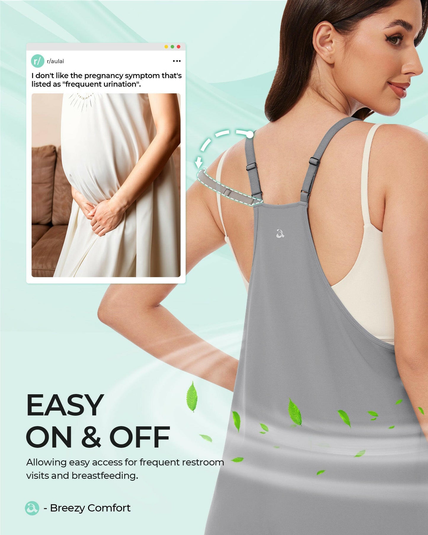 aulai® Romper with Breezy - Comfort™ Designed for Pregnant Women & Those Seeking a Loose Fit - aulai® official